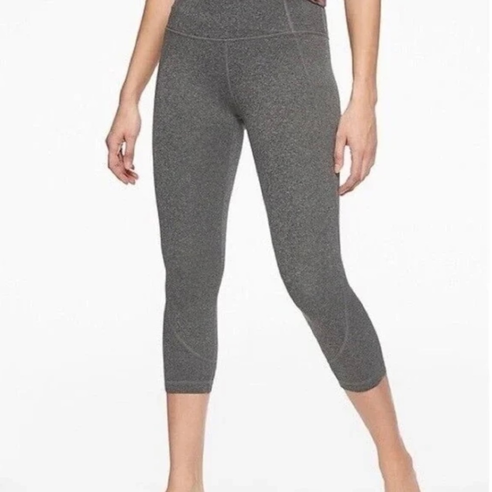 Athleta Salutation Crop Grey Heathered Leggings